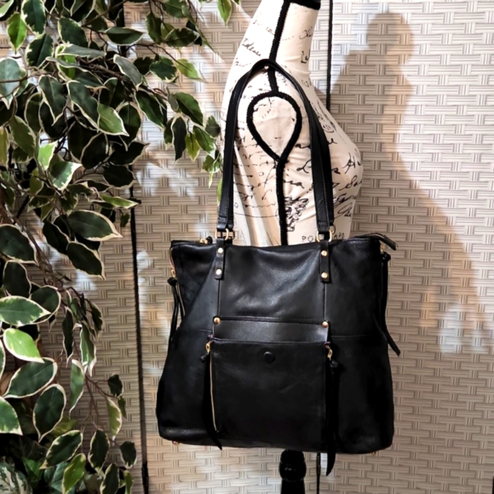 Kooba Everett Black Pebbled Leather Tote - Picture 3 of 16